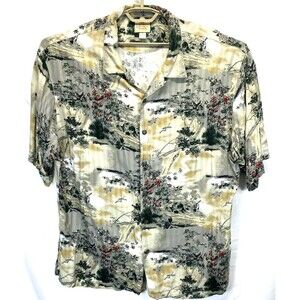 Linguine And Bob Men's Shirt XXL Loop Collar Button Up Short Sleeve Hawaiian